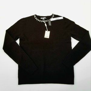 Vila Milano for Sioni  Embellished Wool Blend Lush Sweater Brand New size S